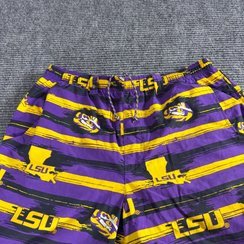 Columbia PFG LSU Tigers Mens Purple Yellow Omni-Shade Fishing Shorts Size Medium - Picture 8 of 8